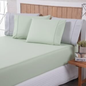 Lençol c/ Fronha Ponto Palito Micropercal 200 fios Queen