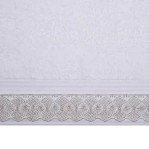 Kit 2 Toalhas Social 30cm x 50cm Algodão Egípcio Cristal Renda Roma Buettner