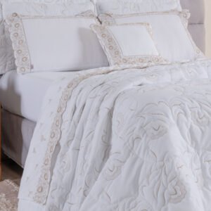 Cobre leito Bordado Elegance 03 Peças 400 Fios Hipercal King