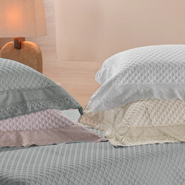 Kit Colcha com 2 Porta Travesseiros Bordare Premium