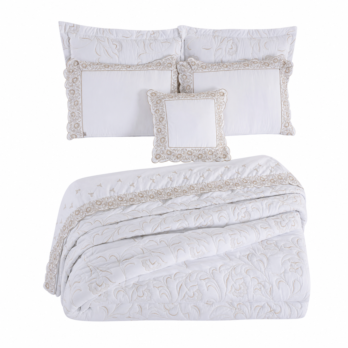 Jogo de Cama Juma Elegance Cor:Branco;Tamanho:Queen